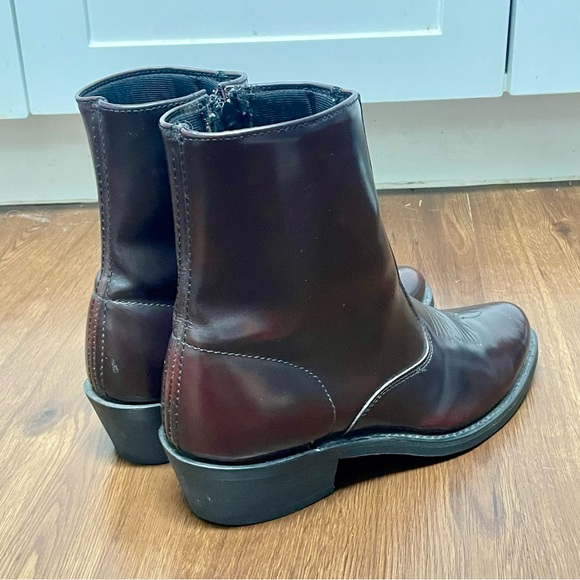 Laredo Mens Sz 9 Long Haul Black Cherry Leather Side Zipper Western Boots #62008 - Picture 9 of 12